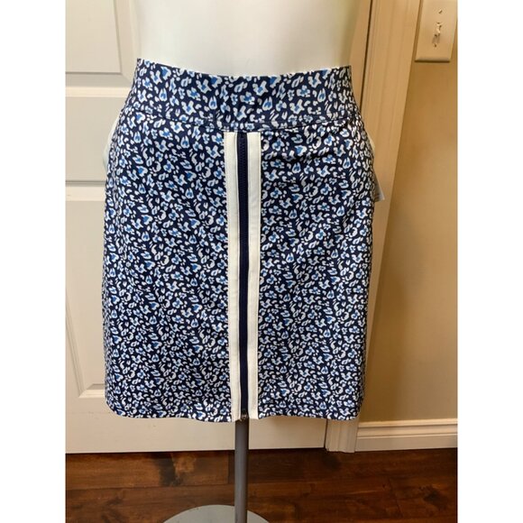 Belyn Key Navy Blue & White Animal Print Golf Skort, Size S, NWT! $108 - Picture 2 of 7